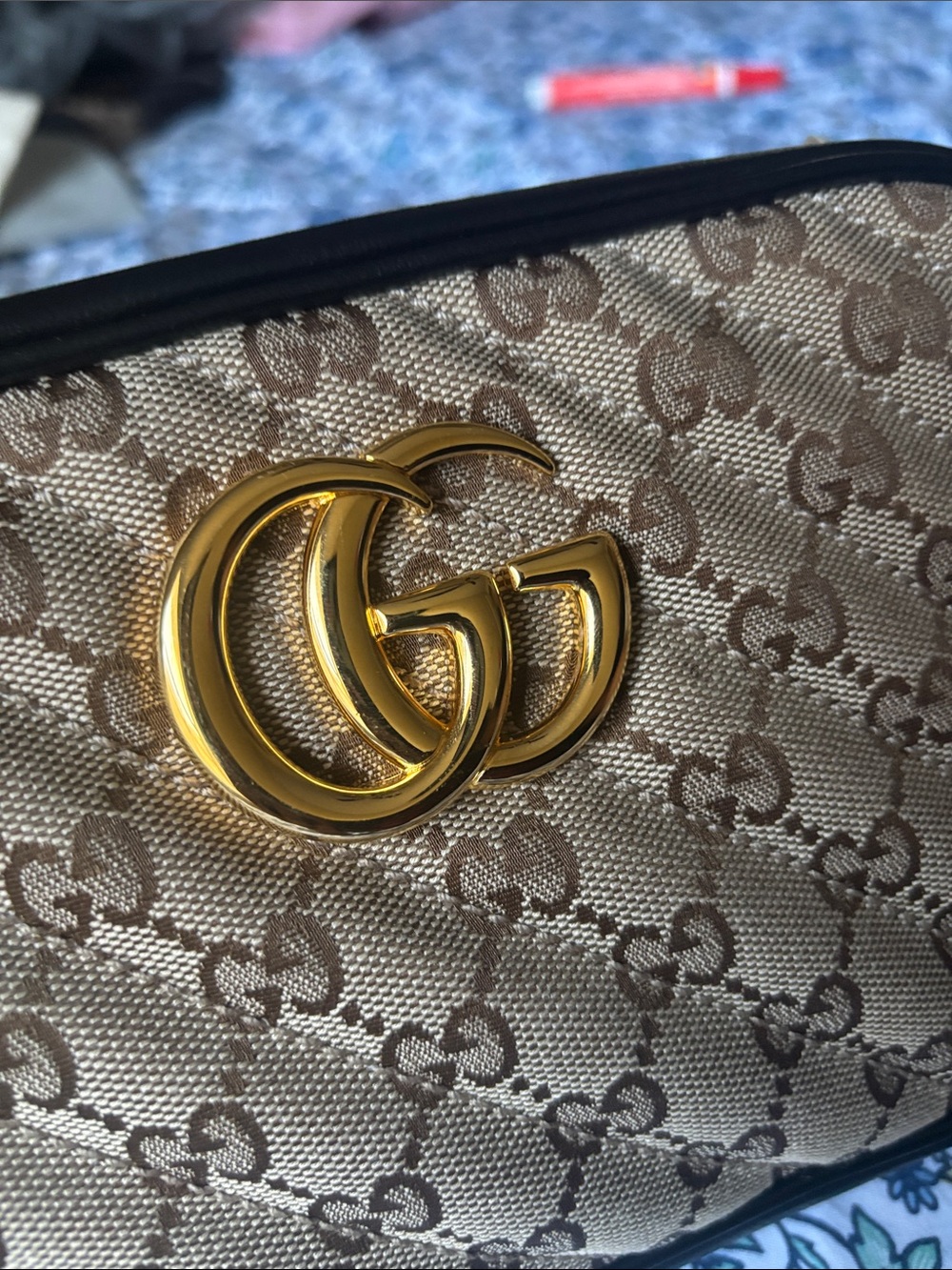 Gucci GG Marmont Shoulder Bag Diagonal Quilted GG Canvas Small - Picture 4 of 9